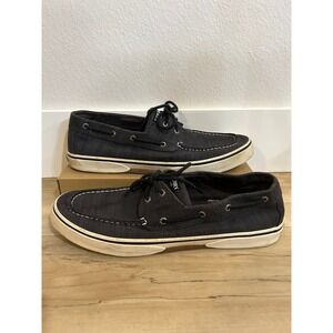 Sperry Top Sider Mens Boat Shoes Navy Blue Canvas Lace Up Memory Foam Size 15